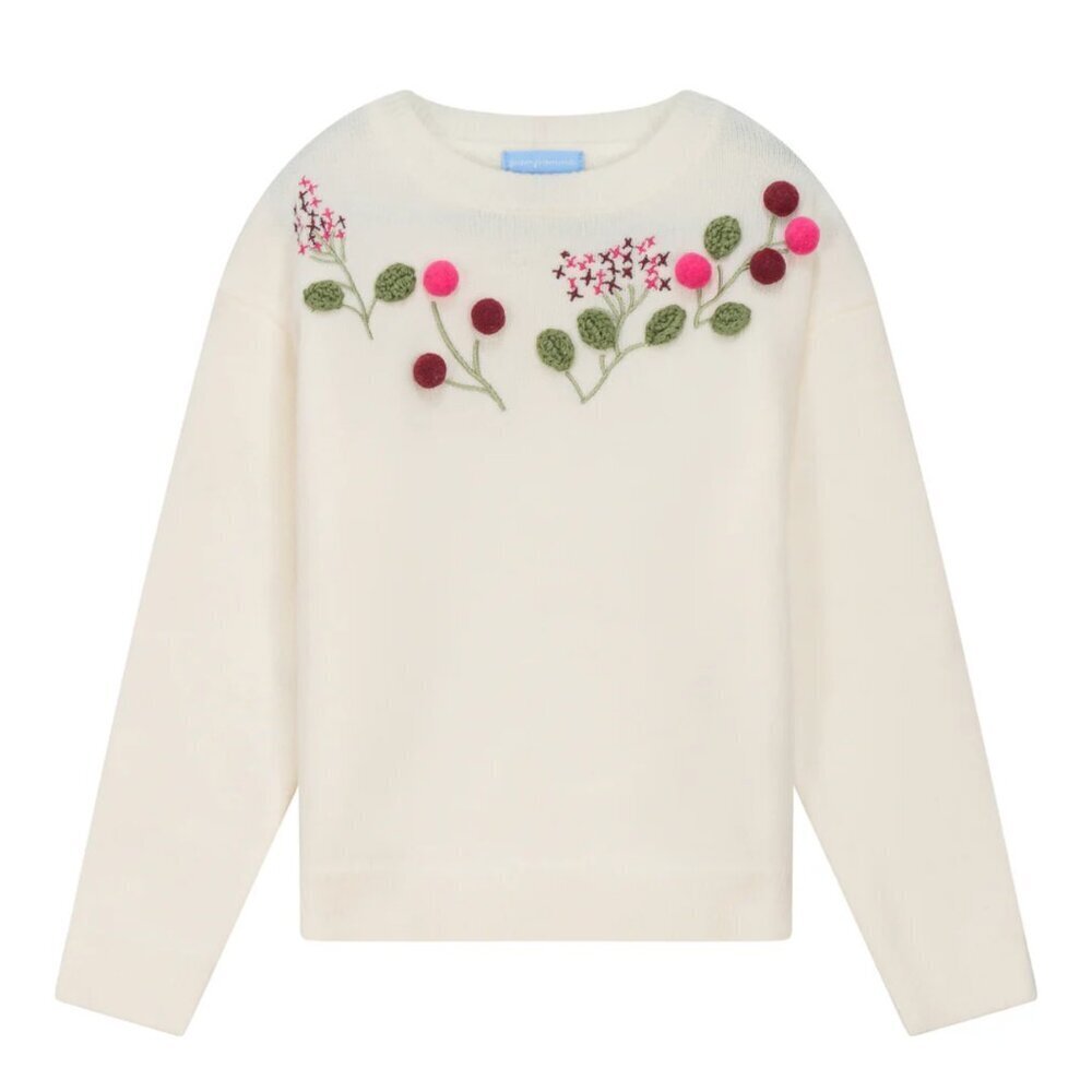 Pompomme Girls Sweater Flower Applique Size 16